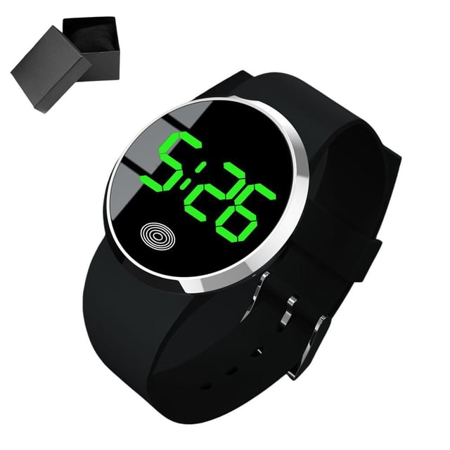 Reloj electrónico LED de pantalla grande con función táctil para uso diario.