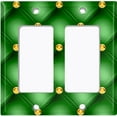 thumbnail image 6 of Metal Light Switch Plate Cover Yellow Diamond Tufted Green Wallpaper DIA006, 6 of 13