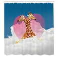 thumbnail image 3 of Ambesonne Animal Shower Curtain, Romantic Giraffes Cloud, 69"Wx84"L, Multicolor, 3 of 5