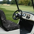 thumbnail image 4 of POLERO Golf Cart Bench Seat Covers Black Marble Print Non-slip Ezgo Club Car Front Seat Cover Set Fit for Golf Cart Accessories Easy to Install, 4 of 8