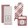 thumbnail image 2 of Kitchen Collection DII Home Sweet Farmhouse - Juego de 4 piezas, color rojo, 2 of 7