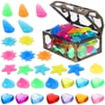 thumbnail image 1 of 1 Set Diving Gems Pool Party Favors Plastic Diamonds Glowing Colorful Diamonds with Treasure Chest, 1 of 8