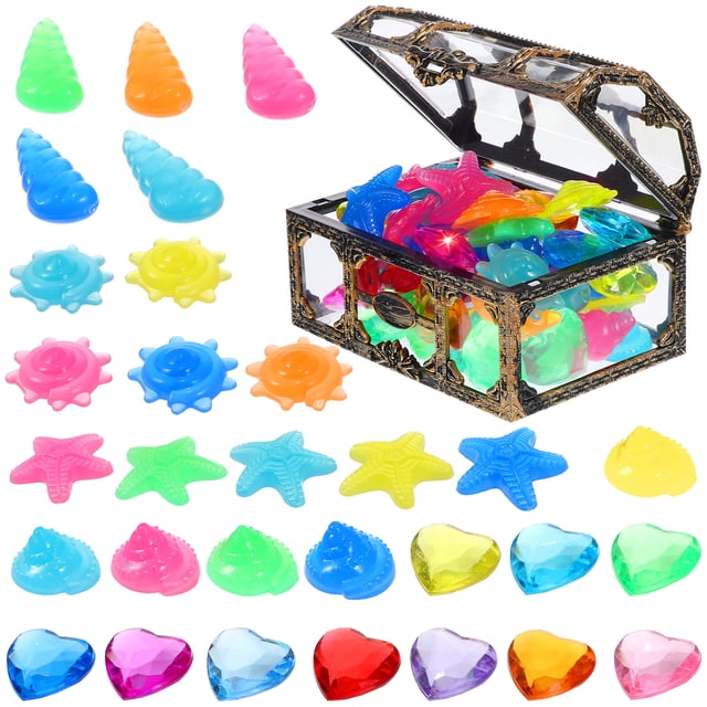 Miangastore Treasure Chest Glowing Colorful Diamonds Random Color 30Pcs 0.98X0.98X0.35in