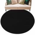 thumbnail image 2 of Black Round Rugs 7ft, Farmhouse Solid Black Color Modern Art Non Slip Washable Rug Runner, Low Pile Indoor Floor Carpet Mat Bathroom Rugs for Living Room, Bedroom, Kids Room, 2 of 9