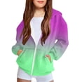 thumbnail image 3 of Piuwrlz Hooded Jackets Children's Girls Lightweight Jacket Winter Zipper for Girl Sweatshirt Purple Size 8 Years, 3 of 9