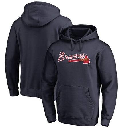 Atlanta Braves Fanatics Branded Team Wordmark Pullover Hoodie - Navy