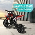 thumbnail image 6 of Kids Mini 50CC Gas Dirt Bike, 2 Stroke Ride on Bike with Off-Road Tire, Shocks, Pull Start, Oil Mixed Required, Support Up to 165lbs,Max Speed 20Mph, Age 8+, 6 of 7