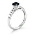 thumbnail image 3 of Gem Stone King 10K White Gold Black Onyx Solitaire Engagement Ring for Women (0.48 Cttw, Round 5MM, Available in Size 5, 6, 7, 8, 9), 3 of 4