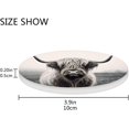 thumbnail image 4 of Highland Cow Grey Coasters Absorbent Moisture Non-Slip Drink Coaster Ceramic Stone with Cork Base Desktop Protection Prevent Furniture Damage 4PCS Home Decor, 4 of 6