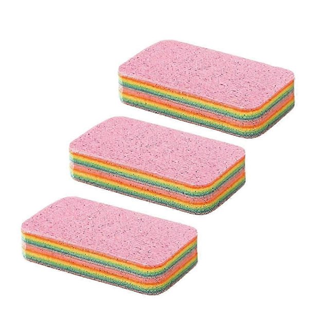 3PCS Layered Microfiber Cleaning Sponge Block, Peelable Microfiber Sponge compatible Kitchen, Multilayer Spsi xi
