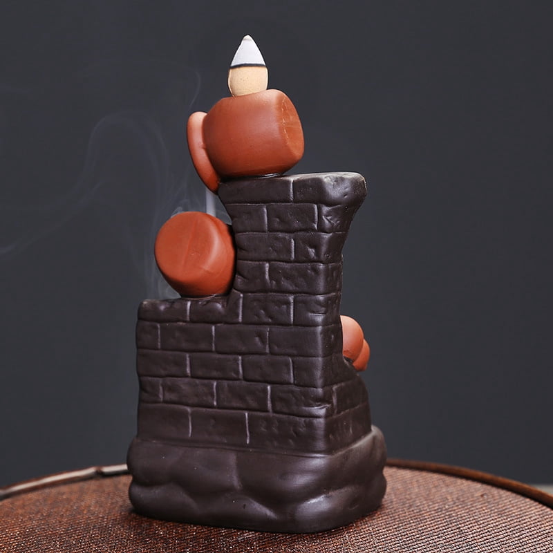 Backflow Incense Burner, Ceramic Running Water Smoke Incense Holder for Aromatherapy Meditation，Office & Home Décor