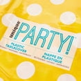 thumbnail image 3 of Unique Yellow and White Polka Dot Plastic Tablecloth, 54" x 108", 3 of 3