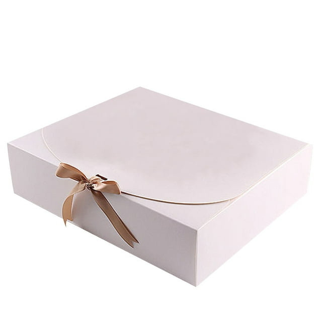 Cajas de regalo de 5 uds., caja de papel kraft/negro/blanco/rojo para embalaje, regalo de fiesta de San Valentín, caja de dulces, cajas de Kits de decoración para fiestas Blanco 16.5 x 16.5 x 8 cm Wosthever HA005885-02