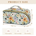 thumbnail image 4 of FORMRS Makeup Bag Travel Cosmetic Organizer for Women Fold Flat Zipper Pouch with Handle, Green Floral Pattern, 4 of 8