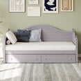 thumbnail image 2 of Light Grey Upholstered Farmhouse Daybed with Storage Drawers, Twin Size Wood Sofa Bed Frame for Living Room Bedroom Guest Room, 2 of 6