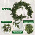 thumbnail image 2 of 6FT Christmas Cedar Garland with 120 Pine Branches, Christmas Artificial Faux Norfolk Pine Garland Artificial Greenery for Fireplace, Table, Mantle, Wall, Indoor, Outdoor,Home Decorations, 2 of 7