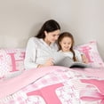 thumbnail image 5 of Castle Fairy Personalized Alphabet Pink H Full Size Comforter Sets,Bow Tie Bedding Sets, 5 of 8