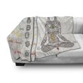 thumbnail image 3 of Colorful Soft Flannel Fleece Throw Blanket, Sketch Image of Yoga Posed Girl in Peace with Spots Design Relaxation, Cozy Plush for Indoor and Outdoor Use, 50" x 70", Multicolor, by Ambesonne, 3 of 6
