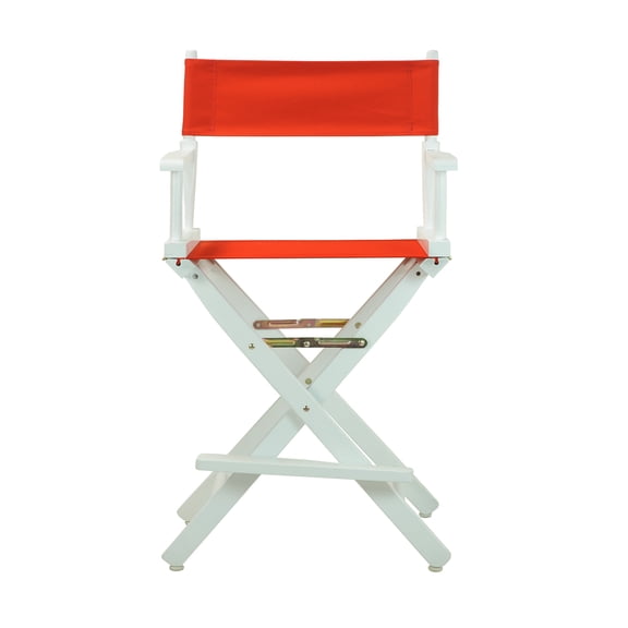 "24" Director's Chair White Frame-Red Canvas"