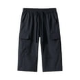 thumbnail image 3 of Men's Solid Color Cargo Pants - 3/4 Length Casual Trousers for Summer Outdoor, 3 of 4