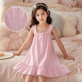 thumbnail image 4 of CAIVO Big Girls Summer Dress Sleeveless Knee Length A-Line Loungewear Soft Backless Square Neck Ruffle Trim Child Solid Color Casual Dresses, 4 of 4