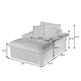 thumbnail image 7 of Miniyam Corduroy Chaise Lounge Chair with Ottoman, Oversized Modular Sofa Bed Couch for Living Room, Bedroom or Small Spaces, White, 7 of 7
