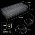 thumbnail image 3 of Bead Storage Containers, 48 Small Clear Plastic Bead Organizer Box with Hinged Lid, Craft Organizers and Storage 2 Sets, 3 of 5