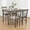 Gray, variant on Duhome Dining Set 5-Piece Dining Room Set, 1 Farmhouse Wood Dining Table with 4 Fabric Chairs Set for Living Room, Grey