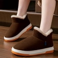 thumbnail image 2 of Ticikt Women Men Ankle Bootie Slipper Plush Warm Indoor Outdoor Shoes Comfy Fleece Lined Memory Foam Slipper with Anti-Slip Sole,Color:Coffee,Size:10, 2 of 5