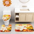 thumbnail image 3 of FRAMICS Fall Maple Leaves Bathroom Sets, 16-Piece Sunflower Pumpkin Shower Curtain Sets with Rugs, Thanksgiving Waterproof Fabric Bathroom Curtain Decor with Hooks, 3 of 10