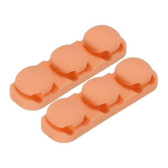 2pcs Cable Clips Cord Clips Organizer for Desk, Silicone Adhesive Wire Holders, 70mm Orange