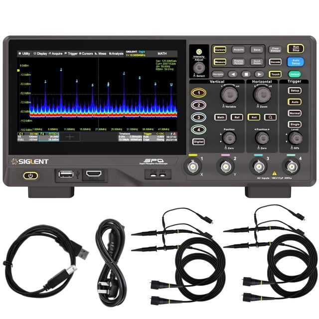 Osciloscopio Siglent SDS814X 4 canales 100 MHz 12 bits pantalla táctil de 7"