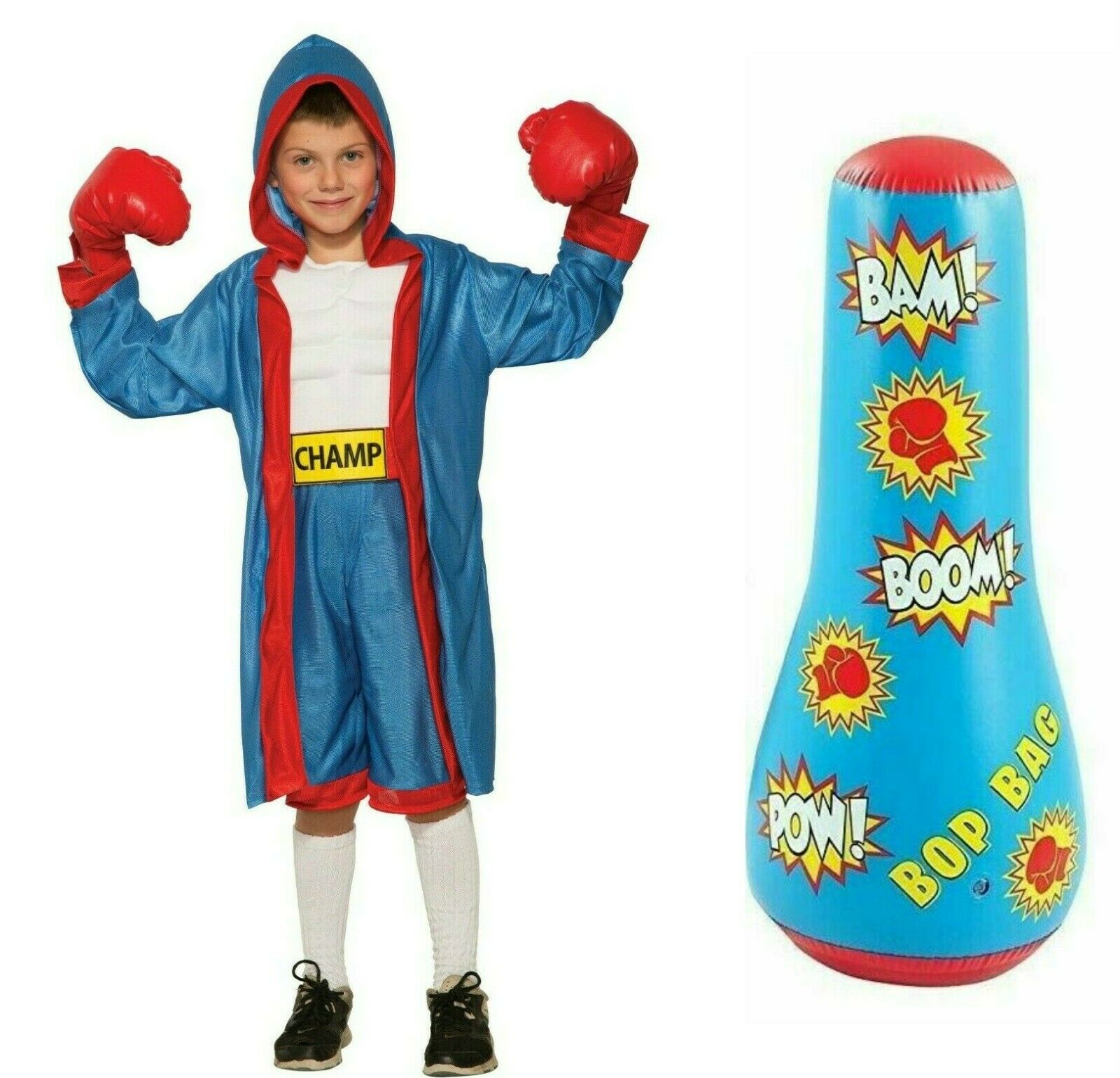 iFCOW Inflatable Punching Bag Children Boxing Bag Free Standing Bounce-Back Boxing Bag for Fitness Practicing Stress Relief