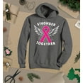 thumbnail image 3 of S4E Men's Stronger Together Breast Cancer Hoodie Sweatshirts XX-Large Charcoal, 3 of 4