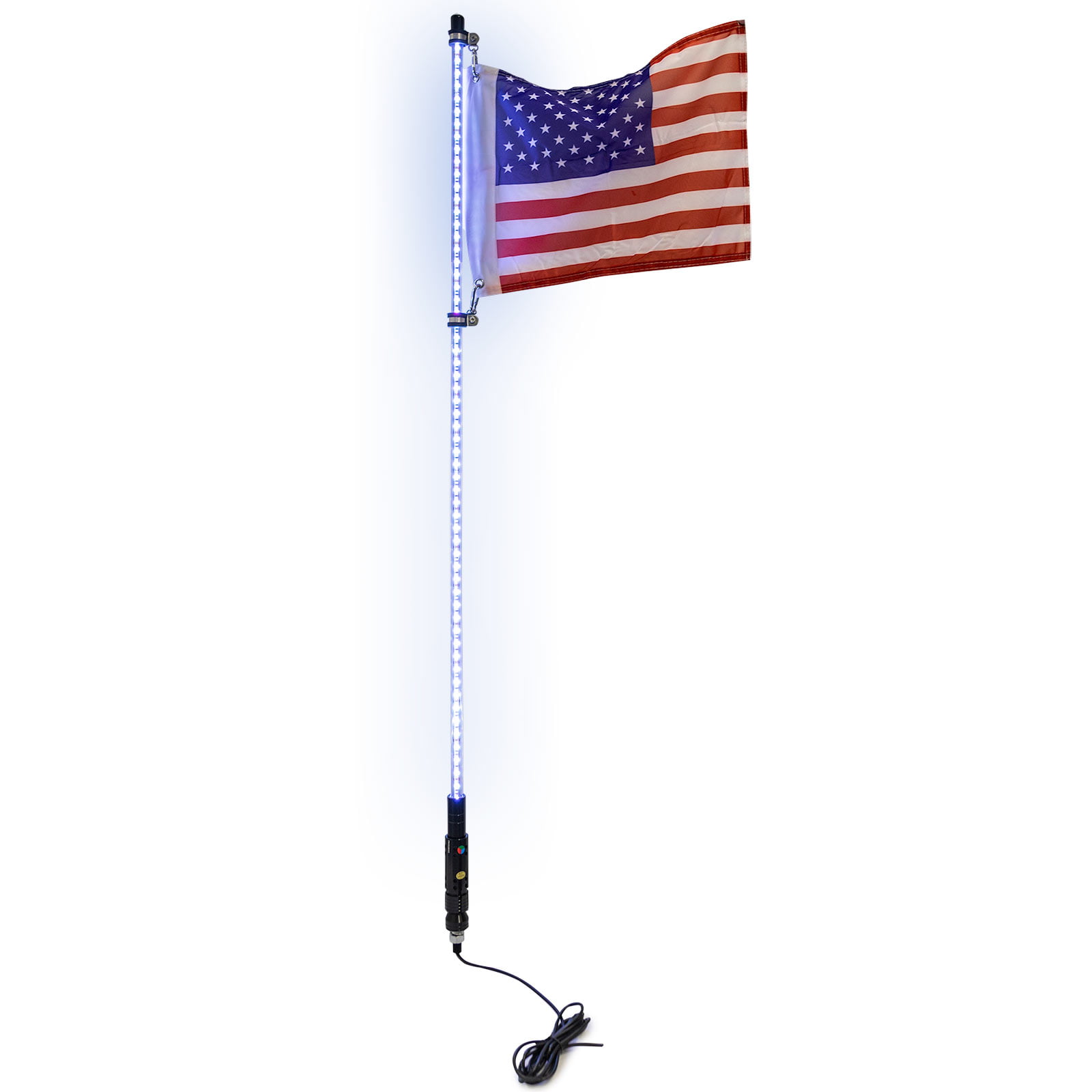Trucks ATV 4ft Multi-Color LED Whip Light with Remote Control and American USA Flag UTV LED Antenna Whip Light for Sand Dune Buggy and Other Off-Road Vehicles Jeep RZR 