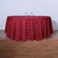 thumbnail image 5 of Efavormart 120" Round BLACK/RED Checkered Wholesale Gingham Polyester Linen Picnic Restaurant Dinner Tablecloth, 5 of 11