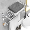 thumbnail image 2 of Caximsy Barra De Toalla Ajustable Para Montaje En Pared De Baño Toallero De Ducha Adhesivo De 17-30,7 Pulgadas Toalleros De Baño De Acero Inoxidable Para Inodoro Cocina Colgador De Toalla Doble (Toall, 2 of 5