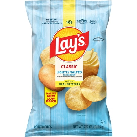 Lay's Classic Lightly Salted Potato Chips, 7.75 Ounce Bag