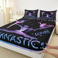 thumbnail image 3 of Castle Fairy Gymnast Girl Twin Sheet Sets 3pcs for Children Teens Adults,Gradient Bling Glitter Twin Fitted Sheet Microfiber,Dreamy Princess Breathable Flat Sheet,Ultra Soft Home Decor, 3 of 7
