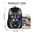thumbnail image 4 of 1pc Personality Cat Glasses Printed Backpack, Children's Bright Color Backpack, 3D Print Backpack, Fashion Trendy Boys And Girls Backpack, Breathable Lightweight Bag, Students Schoolbag, 4 of 4