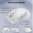 thumbnail image 6 of Wireless Keyboard and Mouse Combo, Full-Size Ergonomic Set with Wrist Rest & Phone Holder, 2.4G Wireless Plug & Play for PC, Laptop, Home & Office Use White, 6 of 9