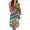Rainbow Floral Pattern, variant on Elastic Cloth Long Sleeve Nightgown Robes for after Shower Winter Home, Soft V-Neck Sleepwear, Rainbow Floral Pattern