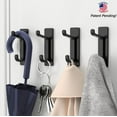 thumbnail image 2 of NIFFGAFF Door Hook, Extra Sticky 10LB Max, Black Self-Adhesive Wall Hanger for Towel, Coat, Purse, Bathroom & Kitchen, 2 of 7