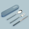 thumbnail image 4 of Dinnerware Sets Stainless Steel Flatware Reusable Students Use Simple Design Travel Accessories For Picnic Family Gatherings, 4 of 10