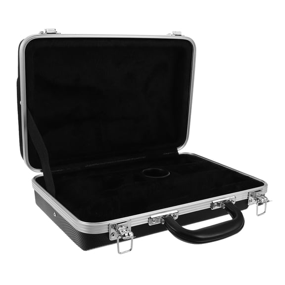 BESTYASH Professional Black Clarinet Case with One-Piece Body and Spacious, Organized Compartments for Accessories