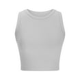 thumbnail image 3 of AherBiu Crop Tops for Women Going out Tops Sleeveless Tank Tops Stretch Slim Fitted Crewneck Camisole Undershirt, 3 of 5