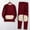 Wine, variant on 2-Piece Long Thermal Suit for Men Autumn/Winter Fleece Lined Underwear Set with Warm Patches