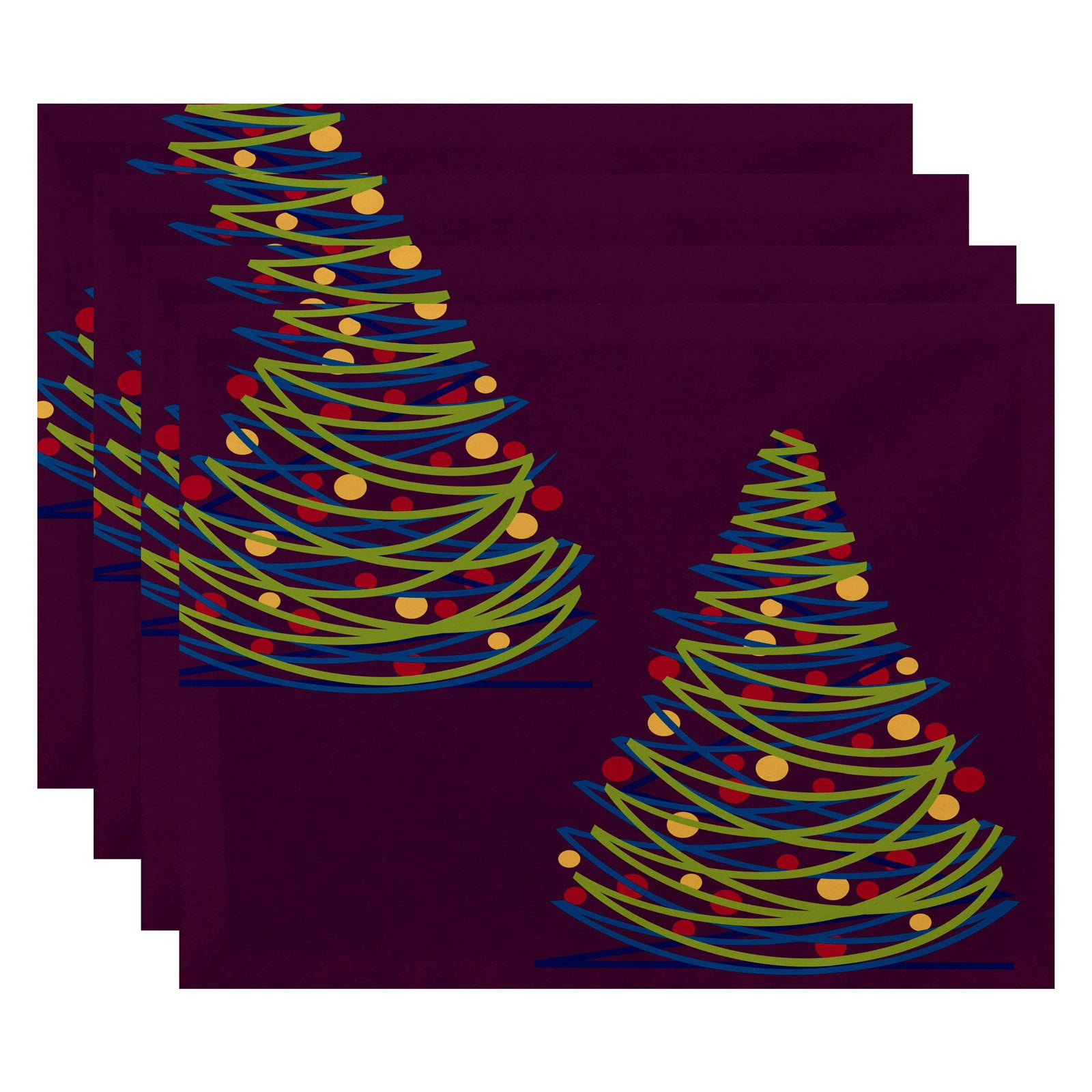 Simply Daisy 18" x 14" O Tannenbaum Geometric Print Placemat