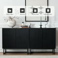 thumbnail image 3 of Joyyskill Fluted Storage Cabinets Set of 2, Sideboard Buffet Cabinet with Adjustable Shelves, Multifunctional Console Table Accent Cabinet, Black, 3 of 8