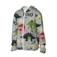 thumbnail image 2 of Kll Cute Dinosaurs Print Men'S Women’s Upf 50+ Sun Protection Outdoor Hoodie Jacket Long Sleeve Fishing Hiking Performance Shirt- Large, 2 of 8